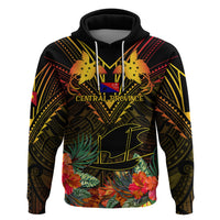 Papua New Guinea Central Province Hoodie Papua Niugini Coat Of Arms With Flag Style - Wonder Print Shop