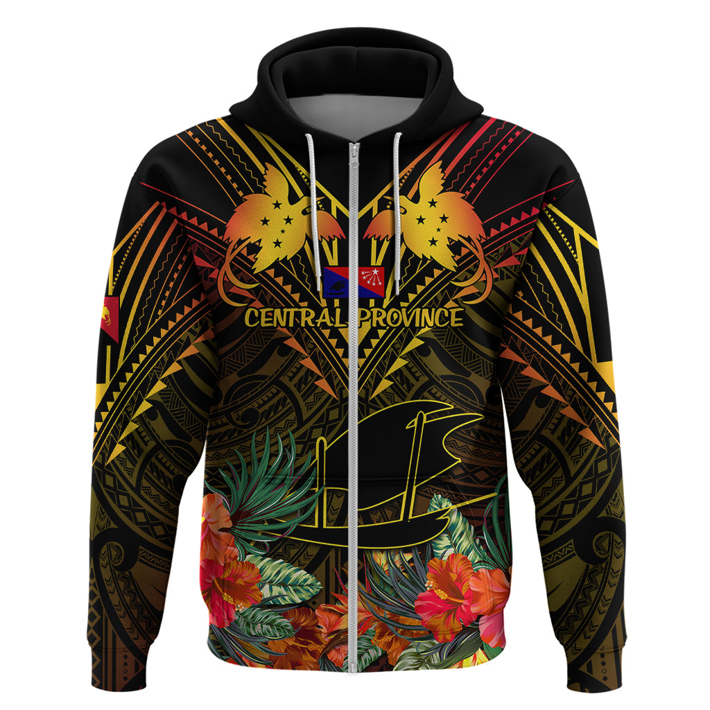 Papua New Guinea Central Province Hoodie Papua Niugini Coat Of Arms With Flag Style - Wonder Print Shop