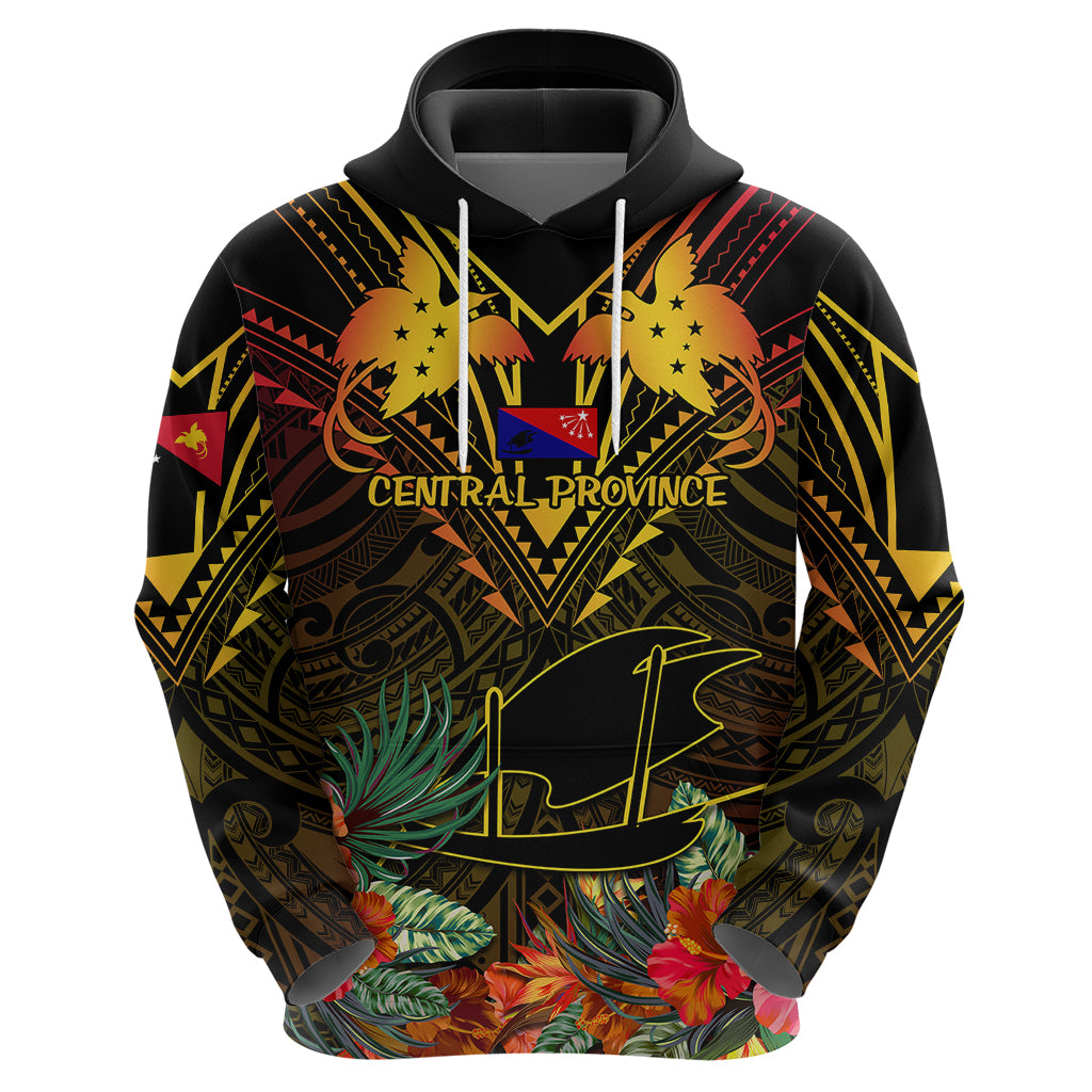 Papua New Guinea Central Province Hoodie Papua Niugini Coat Of Arms With Flag Style - Wonder Print Shop