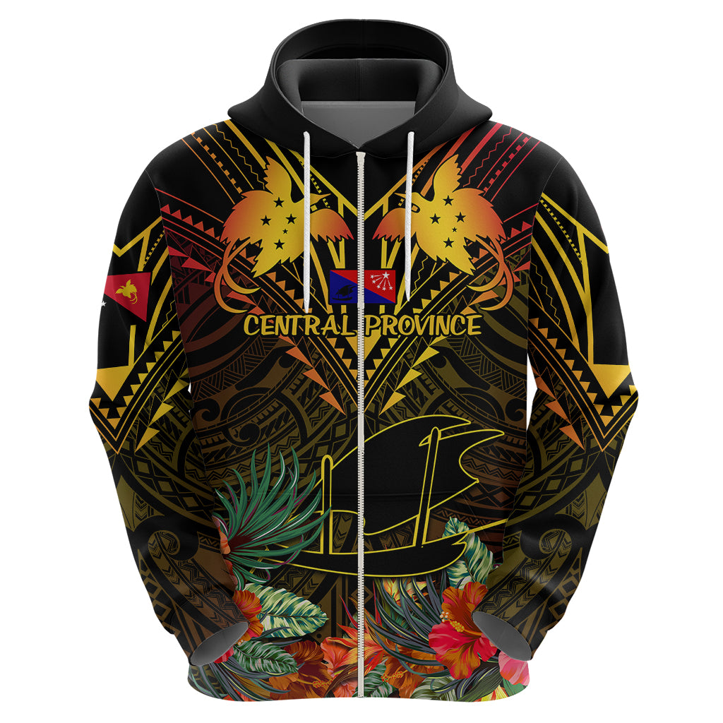 Papua New Guinea Central Province Hoodie Papua Niugini Coat Of Arms With Flag Style - Wonder Print Shop