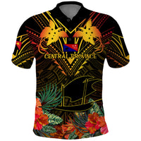 Papua New Guinea Central Province Polo Shirt Papua Niugini Coat Of Arms With Flag Style - Wonder Print Shop
