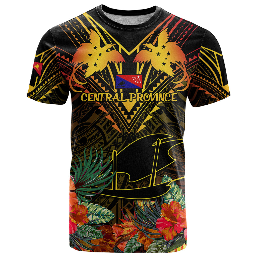 Papua New Guinea Central Province T Shirt Papua Niugini Coat Of Arms With Flag Style - Wonder Print Shop