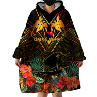 Papua New Guinea Central Province Wearable Blanket Hoodie Papua Niugini Coat Of Arms With Flag Style - Wonder Print Shop
