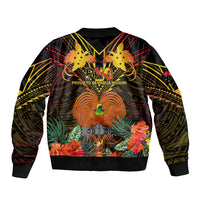 Papua New Guinea Chimbu Province Bomber Jacket Papua Niugini Coat Of Arms With Flag Style - Wonder Print Shop
