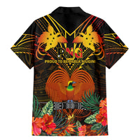 Papua New Guinea Chimbu Province Family Matching Mermaid Dress and Hawaiian Shirt Papua Niugini Coat Of Arms With Flag Style - Wonder Print Shop