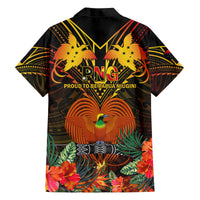 Papua New Guinea Chimbu Province Family Matching Off Shoulder Maxi Dress and Hawaiian Shirt Papua Niugini Coat Of Arms With Flag Style - Wonder Print Shop