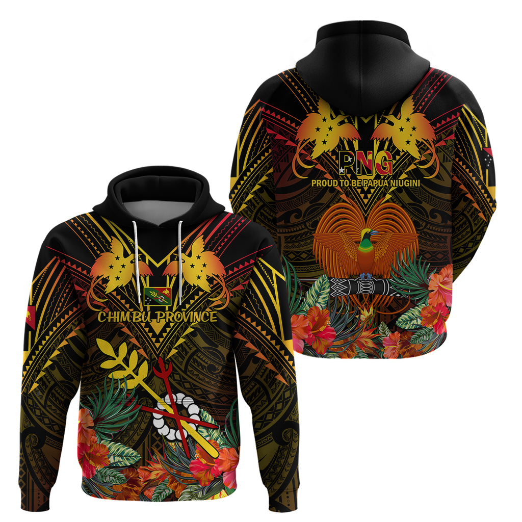 Papua New Guinea Chimbu Province Hoodie Papua Niugini Coat Of Arms With Flag Style - Wonder Print Shop