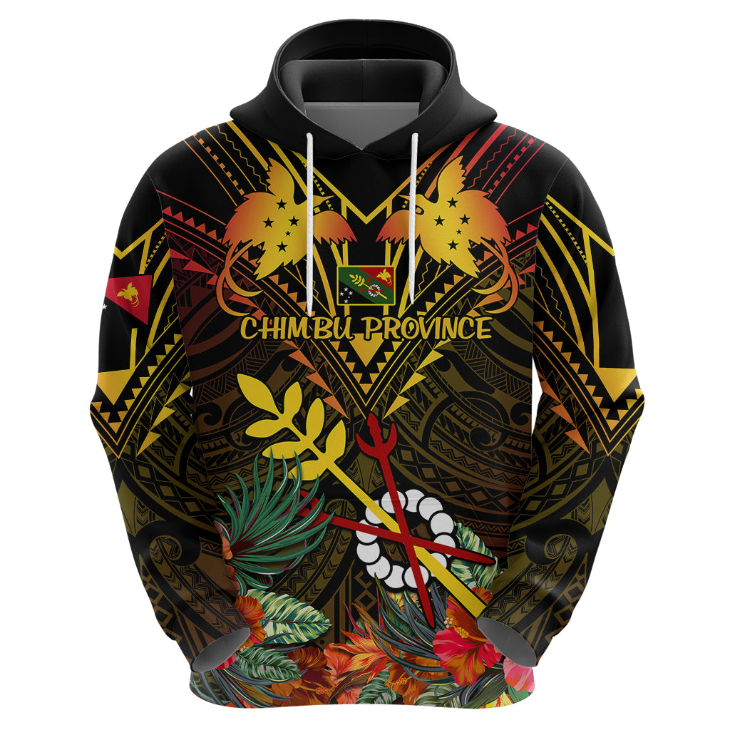 Papua New Guinea Chimbu Province Hoodie Papua Niugini Coat Of Arms With Flag Style - Wonder Print Shop