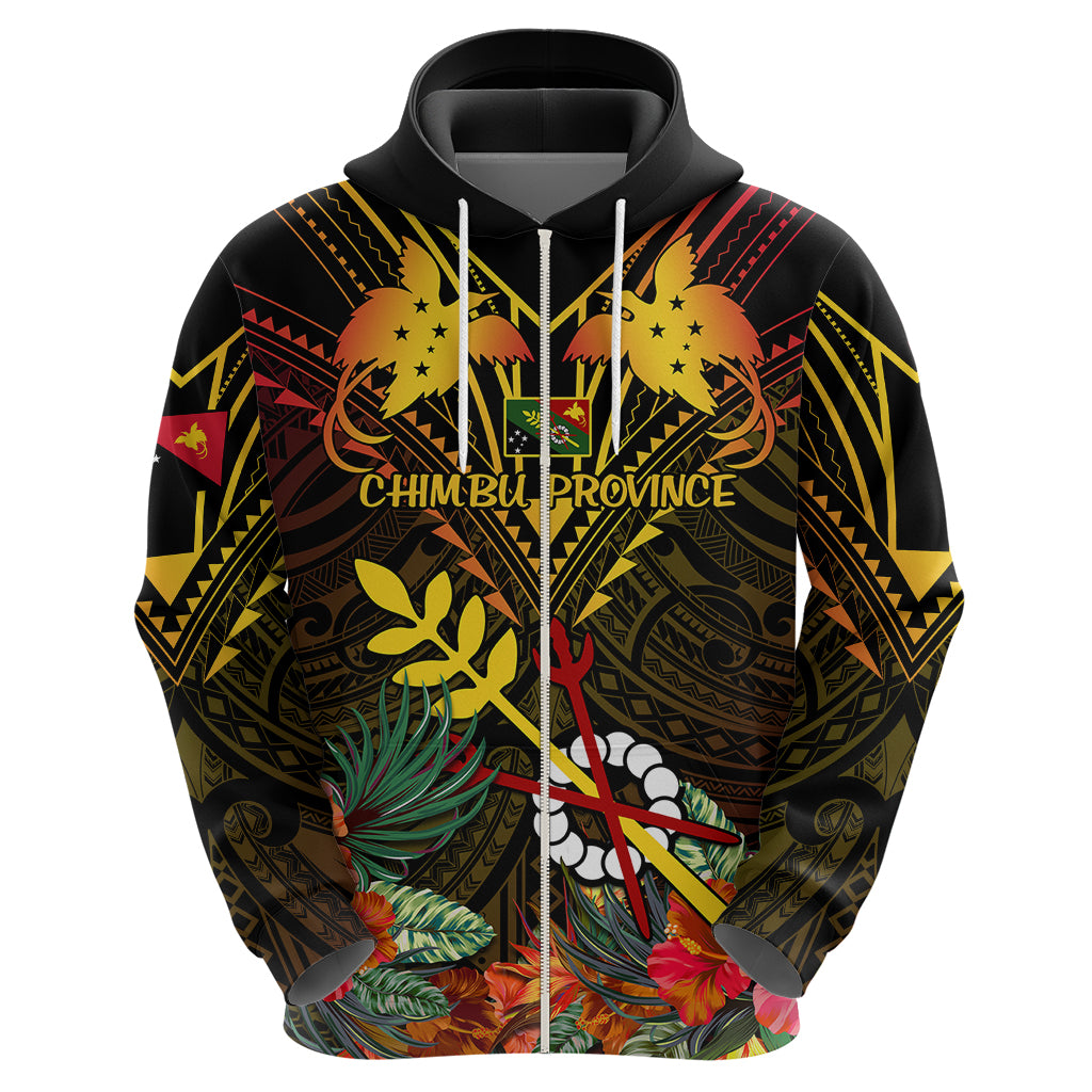 Papua New Guinea Chimbu Province Hoodie Papua Niugini Coat Of Arms With Flag Style - Wonder Print Shop