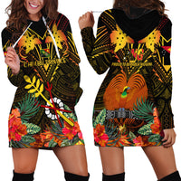 Papua New Guinea Chimbu Province Hoodie Dress Papua Niugini Coat Of Arms With Flag Style - Wonder Print Shop