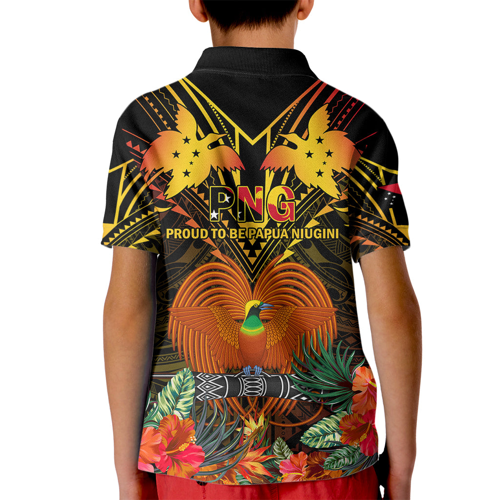 Papua New Guinea Chimbu Province Kid Polo Shirt Papua Niugini Coat Of Arms With Flag Style - Wonder Print Shop