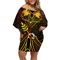 Papua New Guinea Chimbu Province Off Shoulder Short Dress Papua Niugini Coat Of Arms With Flag Style - Wonder Print Shop