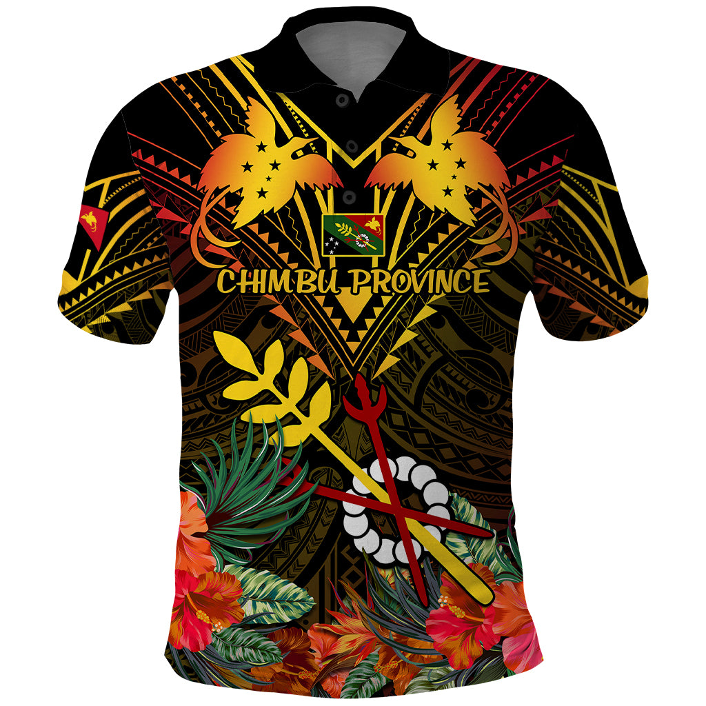 Papua New Guinea Chimbu Province Polo Shirt Papua Niugini Coat Of Arms With Flag Style - Wonder Print Shop