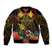 Papua New Guinea Chimbu Province Sleeve Zip Bomber Jacket Papua Niugini Coat Of Arms With Flag Style - Wonder Print Shop