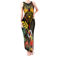 Papua New Guinea Chimbu Province Tank Maxi Dress Papua Niugini Coat Of Arms With Flag Style - Wonder Print Shop