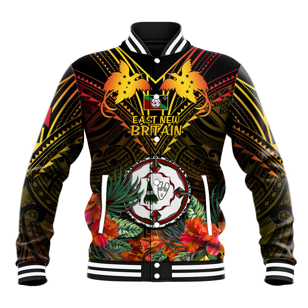Papua New Guinea East New Britain Province Baseball Jacket Papua Niugini Coat Of Arms With Flag Style - Wonder Print Shop