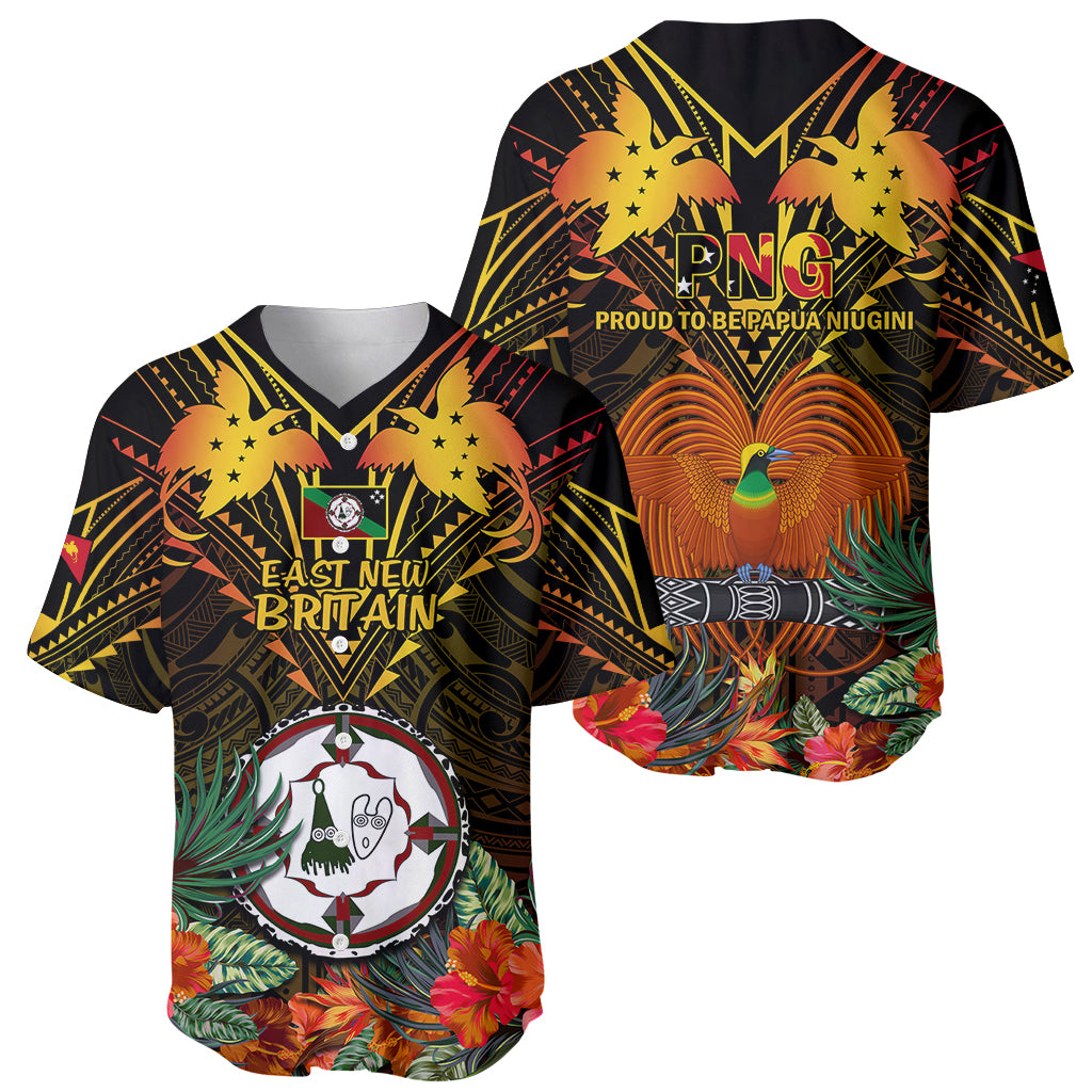 Papua New Guinea East New Britain Province Baseball Jersey Papua Niugini Coat Of Arms With Flag Style - Wonder Print Shop