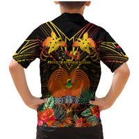 Papua New Guinea East New Britain Province Family Matching Mermaid Dress and Hawaiian Shirt Papua Niugini Coat Of Arms With Flag Style - Wonder Print Shop