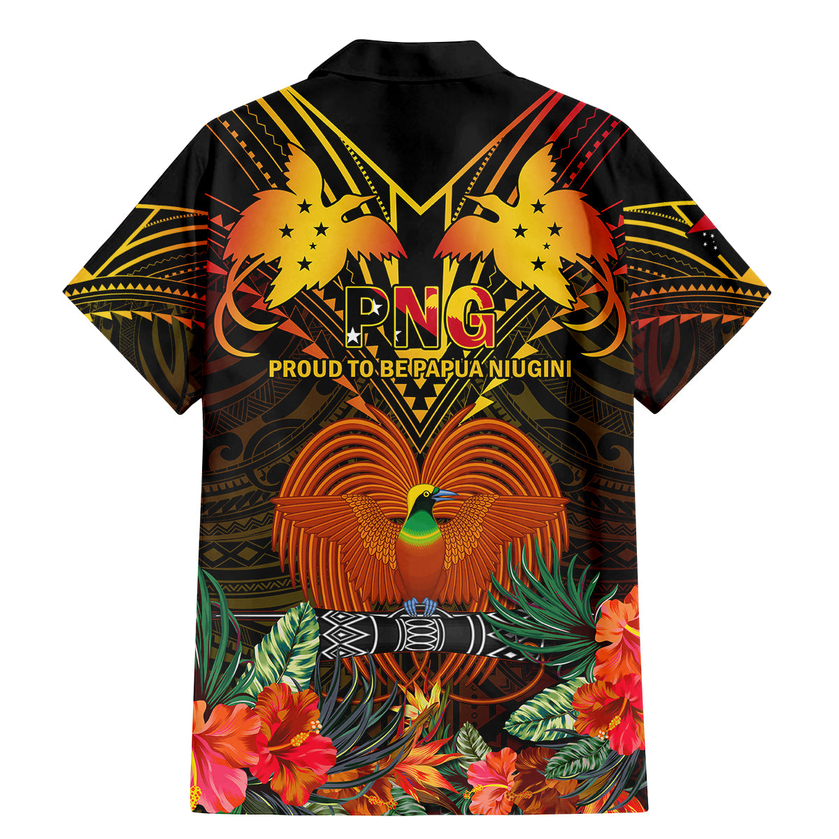 Papua New Guinea East New Britain Province Family Matching Mermaid Dress and Hawaiian Shirt Papua Niugini Coat Of Arms With Flag Style - Wonder Print Shop