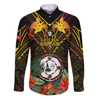 Papua New Guinea East New Britain Province Family Matching Off Shoulder Long Sleeve Dress and Hawaiian Shirt Papua Niugini Coat Of Arms With Flag Style - Wonder Print Shop