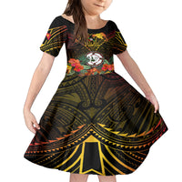 Papua New Guinea East New Britain Province Family Matching Off Shoulder Maxi Dress and Hawaiian Shirt Papua Niugini Coat Of Arms With Flag Style - Wonder Print Shop