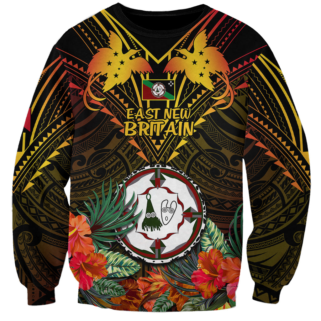 Papua New Guinea East New Britain Province Sweatshirt Papua Niugini Coat Of Arms With Flag Style - Wonder Print Shop
