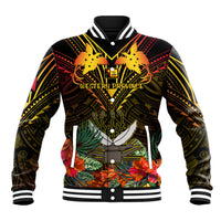 Papua New Guinea Western Province Baseball Jacket Papua Niugini Coat Of Arms With Flag Style - Wonder Print Shop