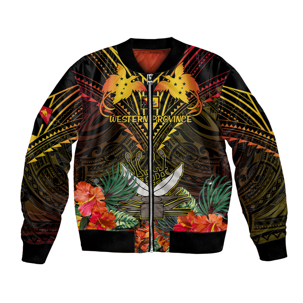 Papua New Guinea Western Province Bomber Jacket Papua Niugini Coat Of Arms With Flag Style - Wonder Print Shop