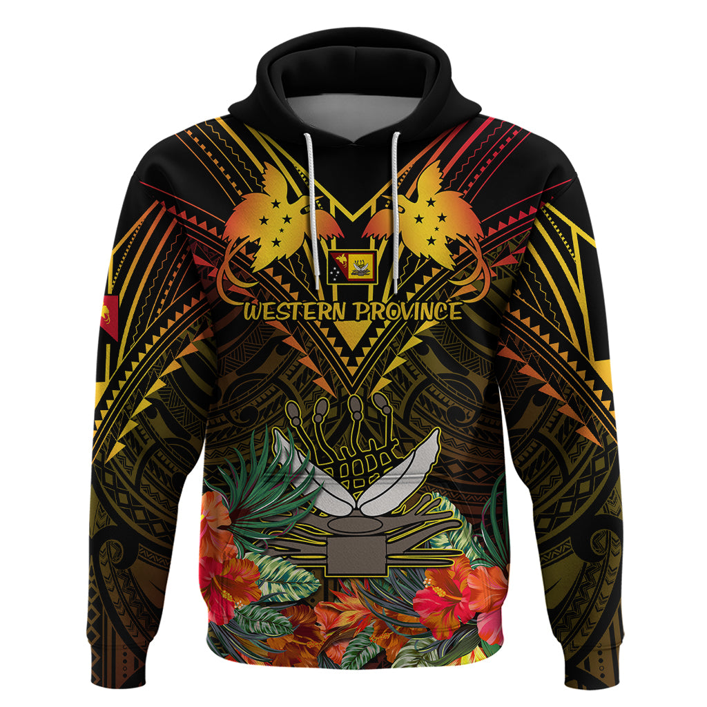 Papua New Guinea Western Province Hoodie Papua Niugini Coat Of Arms With Flag Style - Wonder Print Shop