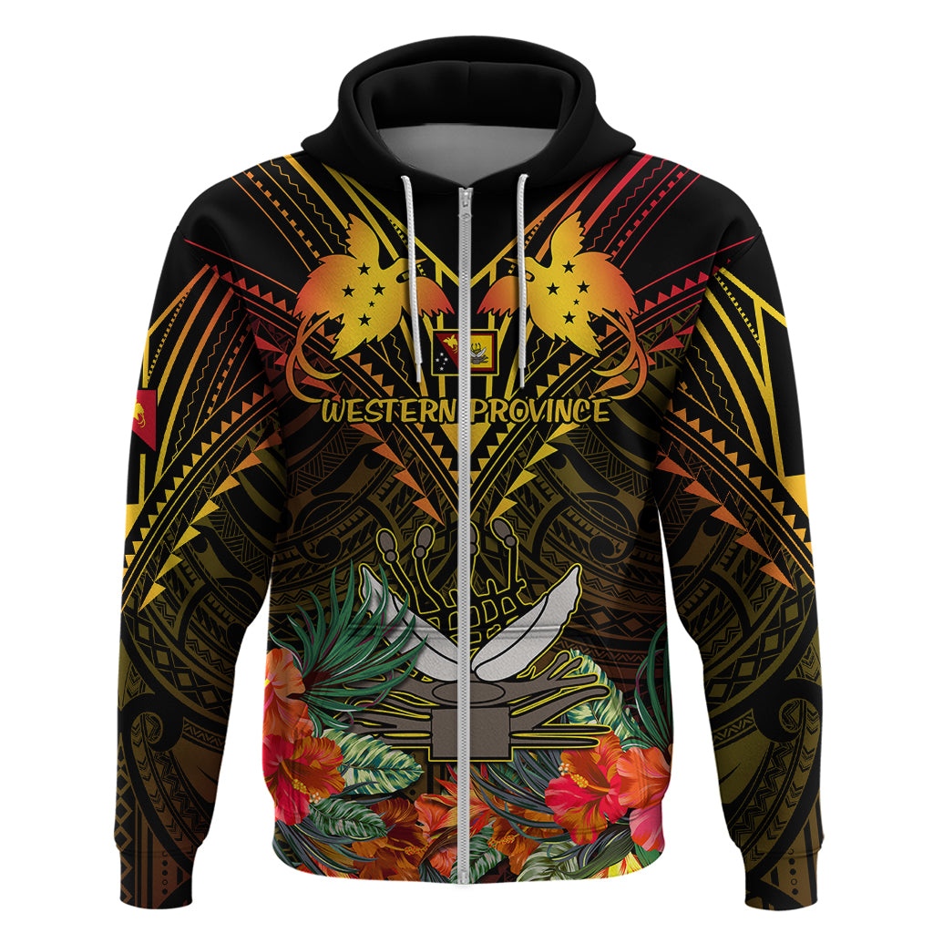 Papua New Guinea Western Province Hoodie Papua Niugini Coat Of Arms With Flag Style - Wonder Print Shop