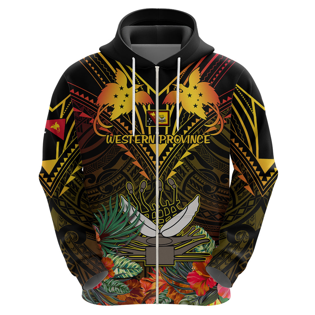 Papua New Guinea Western Province Hoodie Papua Niugini Coat Of Arms With Flag Style - Wonder Print Shop