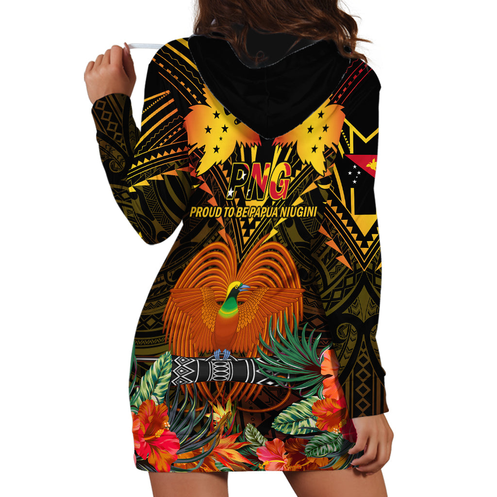 Papua New Guinea Western Province Hoodie Dress Papua Niugini Coat Of Arms With Flag Style - Wonder Print Shop