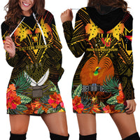 Papua New Guinea Western Province Hoodie Dress Papua Niugini Coat Of Arms With Flag Style - Wonder Print Shop