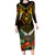 Papua New Guinea Western Province Long Sleeve Bodycon Dress Papua Niugini Coat Of Arms With Flag Style - Wonder Print Shop