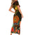 Papua New Guinea Western Province Short Sleeve Bodycon Dress Papua Niugini Coat Of Arms With Flag Style - Wonder Print Shop