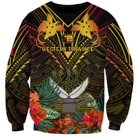 Papua New Guinea Western Province Sweatshirt Papua Niugini Coat Of Arms With Flag Style - Wonder Print Shop