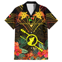 Papua New Guinea Southern Highlands Province Family Matching Tank Maxi Dress and Hawaiian Shirt Papua Niugini Coat Of Arms With Flag Style - Wonder Print Shop