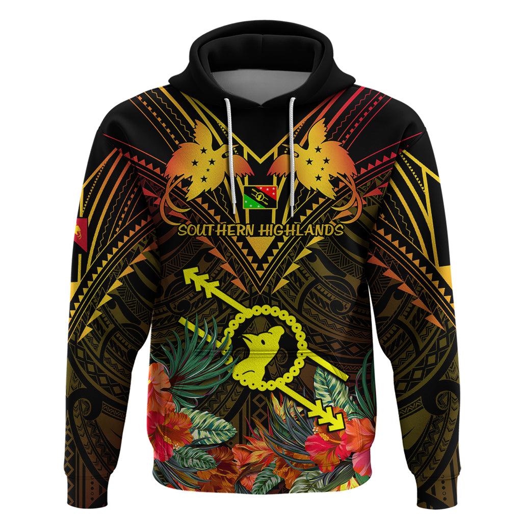 Papua New Guinea Southern Highlands Province Hoodie Papua Niugini Coat Of Arms With Flag Style - Wonder Print Shop