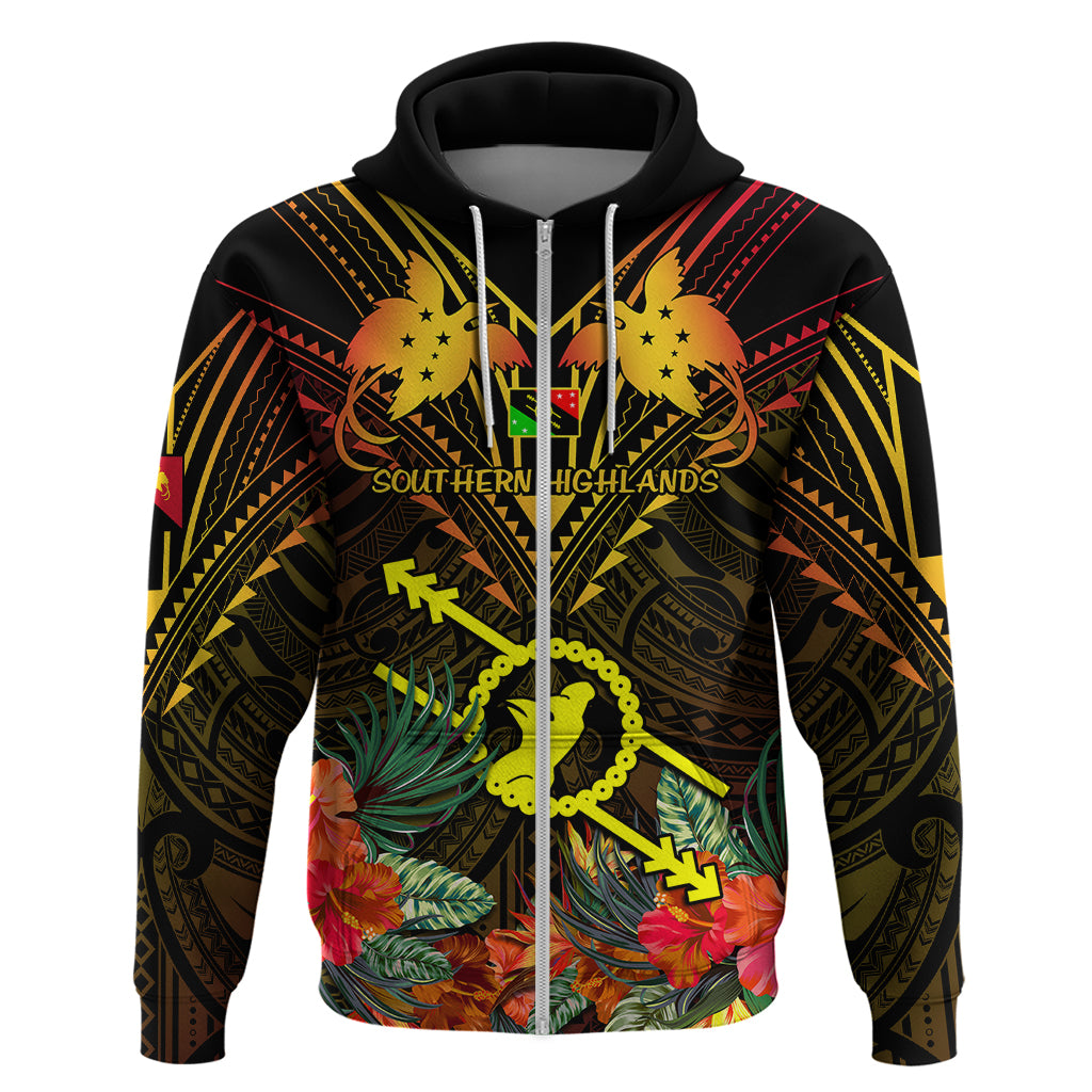 Papua New Guinea Southern Highlands Province Hoodie Papua Niugini Coat Of Arms With Flag Style - Wonder Print Shop