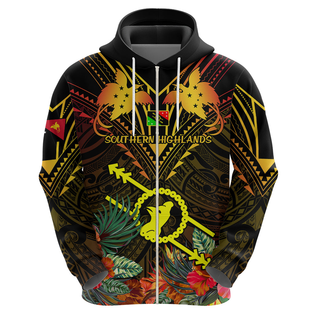 Papua New Guinea Southern Highlands Province Hoodie Papua Niugini Coat Of Arms With Flag Style - Wonder Print Shop