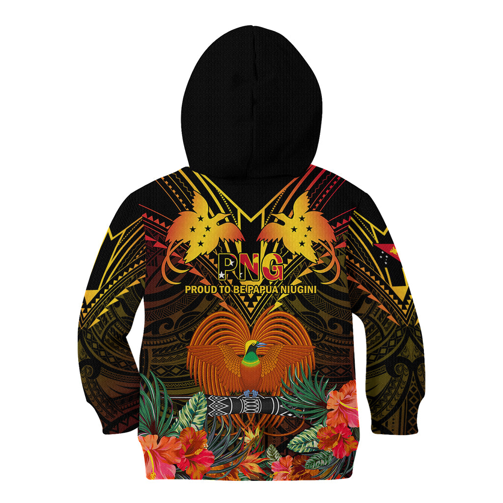 Papua New Guinea Southern Highlands Province Kid Hoodie Papua Niugini Coat Of Arms With Flag Style - Wonder Print Shop