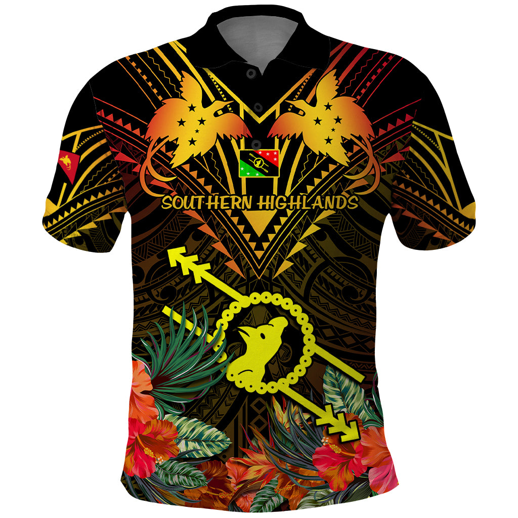 Papua New Guinea Southern Highlands Province Polo Shirt Papua Niugini Coat Of Arms With Flag Style - Wonder Print Shop