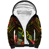 Papua New Guinea Southern Highlands Province Sherpa Hoodie Papua Niugini Coat Of Arms With Flag Style - Wonder Print Shop