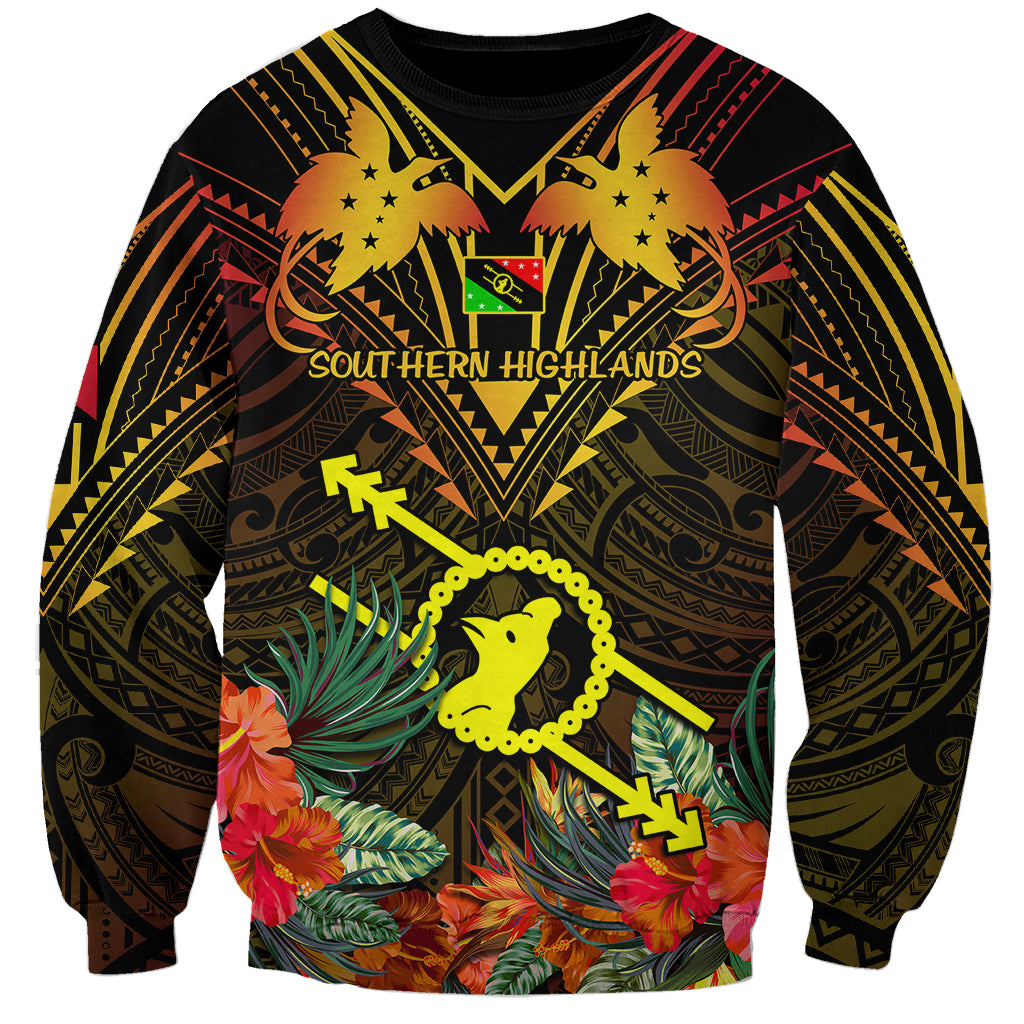 Papua New Guinea Southern Highlands Province Sweatshirt Papua Niugini Coat Of Arms With Flag Style - Wonder Print Shop