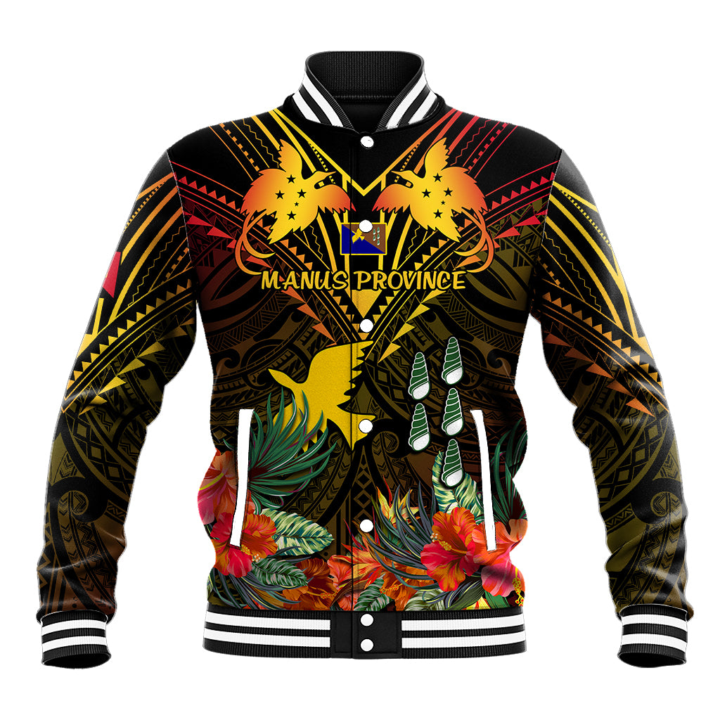 Papua New Guinea Manus Province Baseball Jacket Papua Niugini Coat Of Arms With Flag Style - Wonder Print Shop