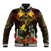 Papua New Guinea Manus Province Baseball Jacket Papua Niugini Coat Of Arms With Flag Style - Wonder Print Shop