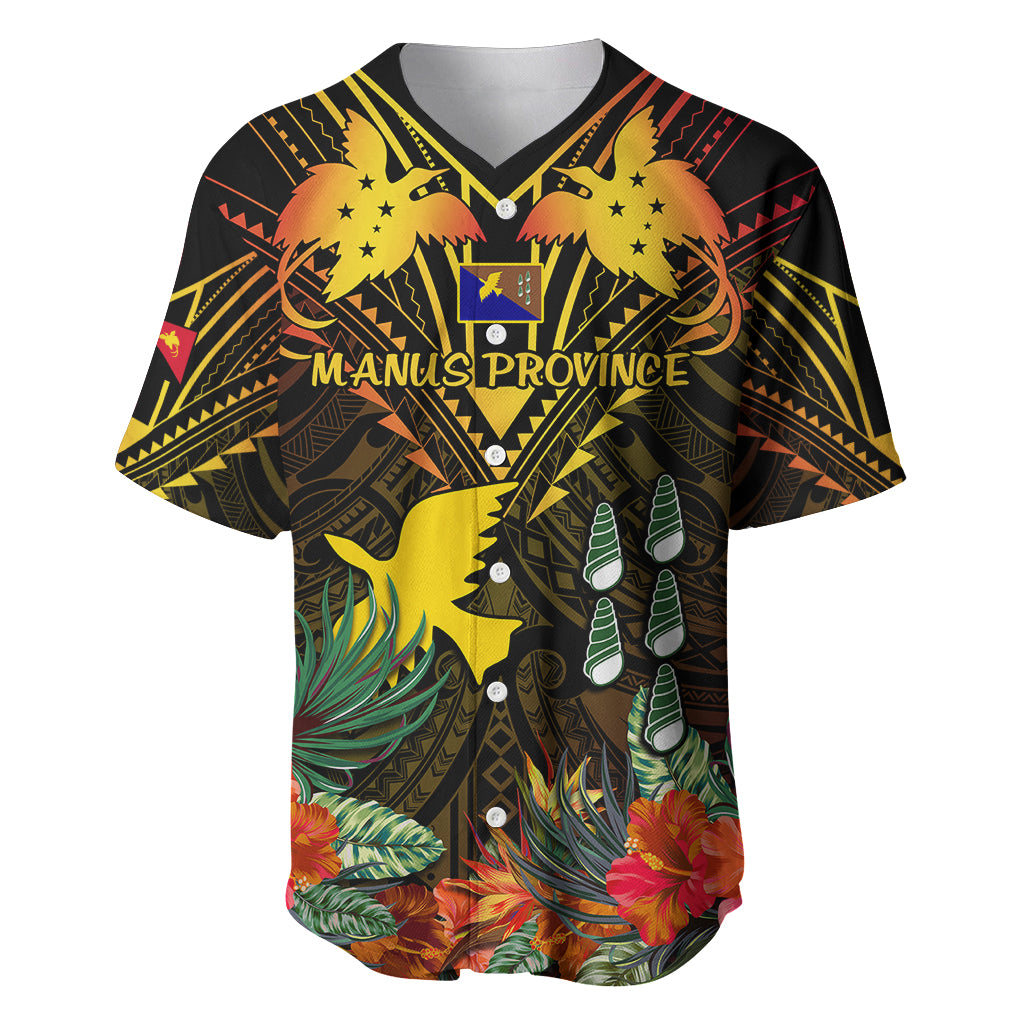 Papua New Guinea Manus Province Baseball Jersey Papua Niugini Coat Of Arms With Flag Style - Wonder Print Shop