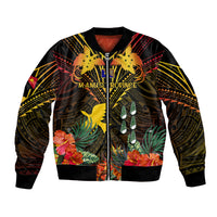 Papua New Guinea Manus Province Bomber Jacket Papua Niugini Coat Of Arms With Flag Style - Wonder Print Shop