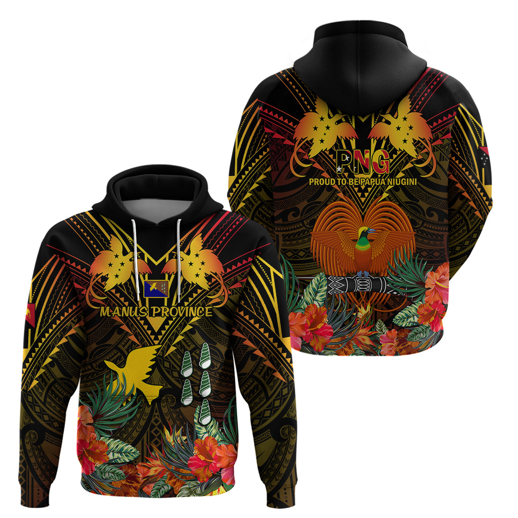 Papua New Guinea Manus Province Hoodie Papua Niugini Coat Of Arms With Flag Style - Wonder Print Shop