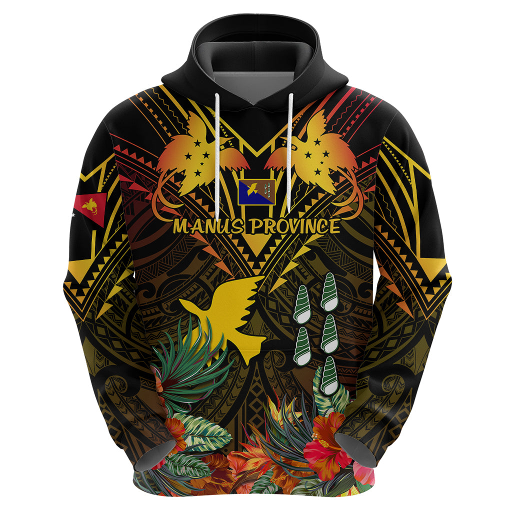 Papua New Guinea Manus Province Hoodie Papua Niugini Coat Of Arms With Flag Style - Wonder Print Shop